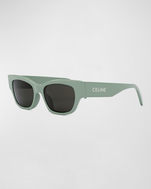 Céline Green Rectangle Acetate Sunglasses