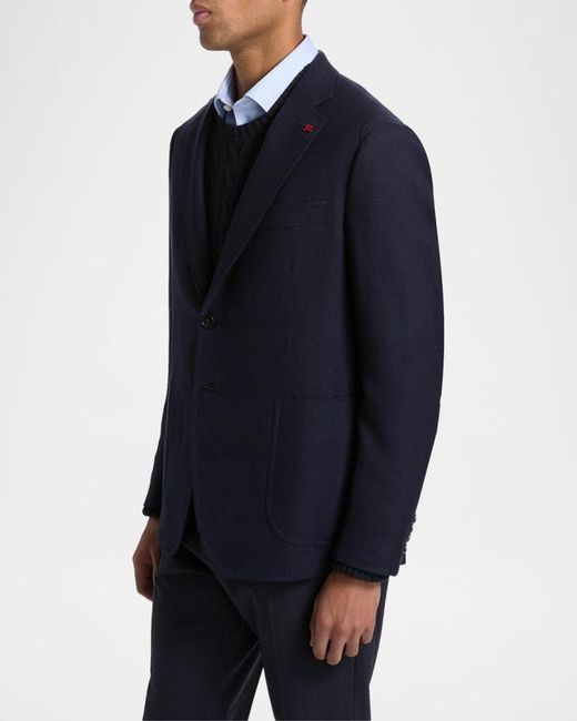 Isaia Blue Apos;S Capri Wool Jacket for men