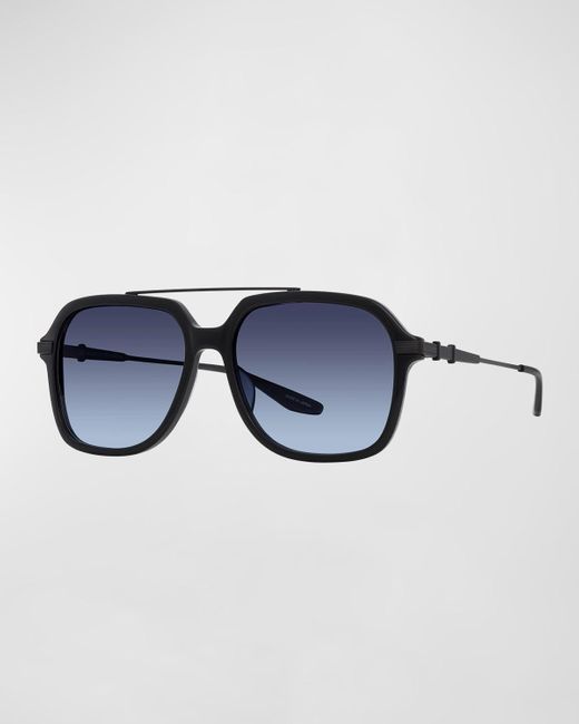 Barton Perreira Blue D. Ellis Acetate And Titanium Square Sunglasses for men