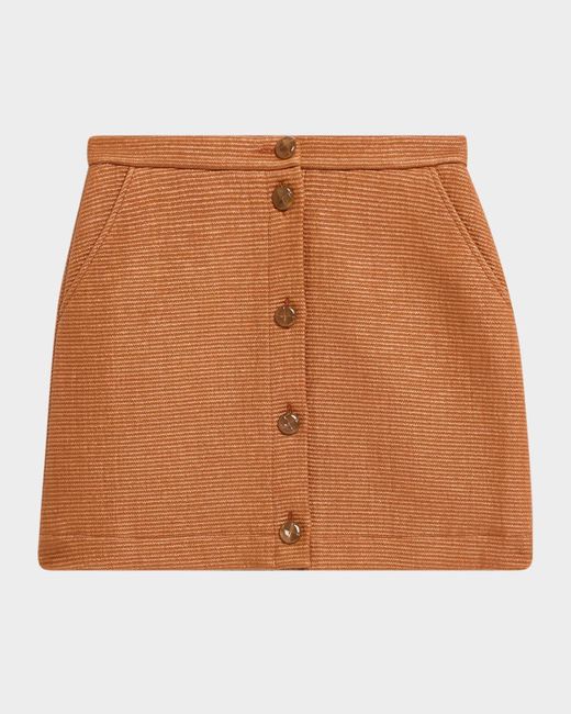 Blazé Milano Brown Gipsy Moth Appaloosa Button-Front Mini Skirt