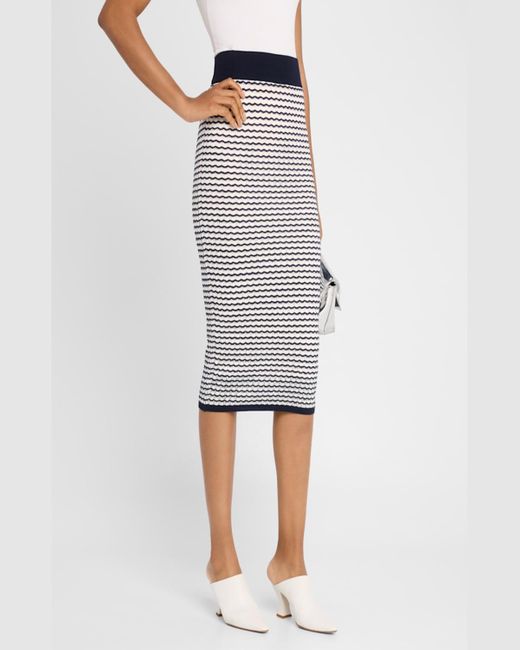 Essentiel Antwerp Multicolor Stripe Knit Midi Skirt