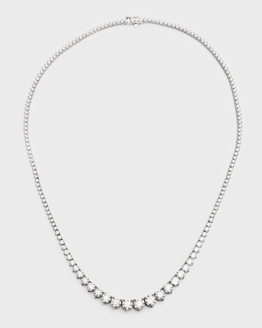 Neiman Marcus 18k White Gold Graduated Gh-vs1 Diamond Tennis Necklace, 17"l