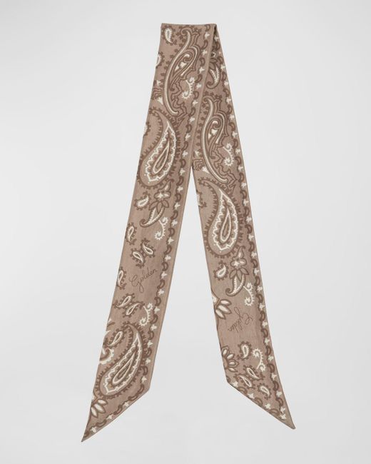Golden Goose Deluxe Brand Natural Journey Paisley Silk Twill Scarf
