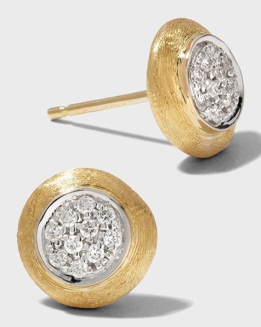 Marco Bicego Metallic Jaipur 18k Gold Diamond Stud Earrings