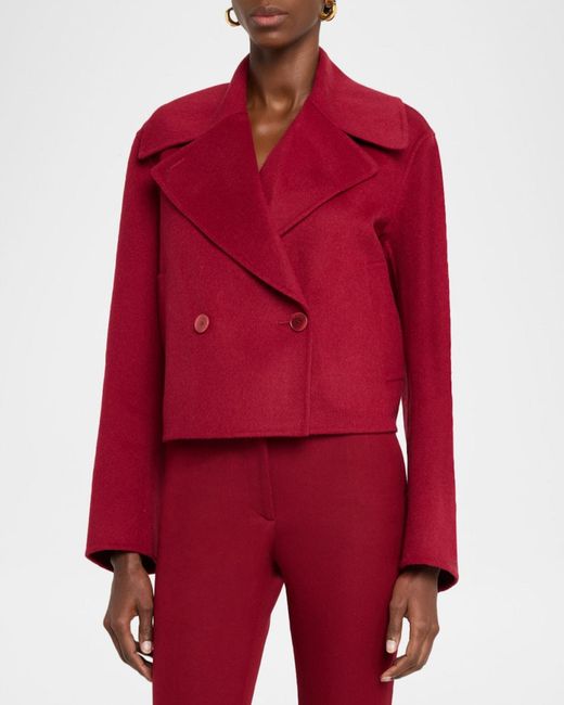 Joseph Red Delano Cropped Double-Faced Jacket