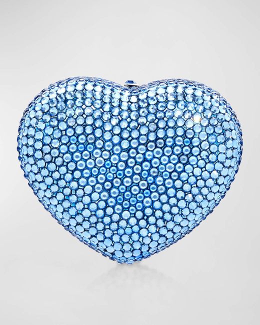 Judith Leiber Blue Heart Crystal Pillbox
