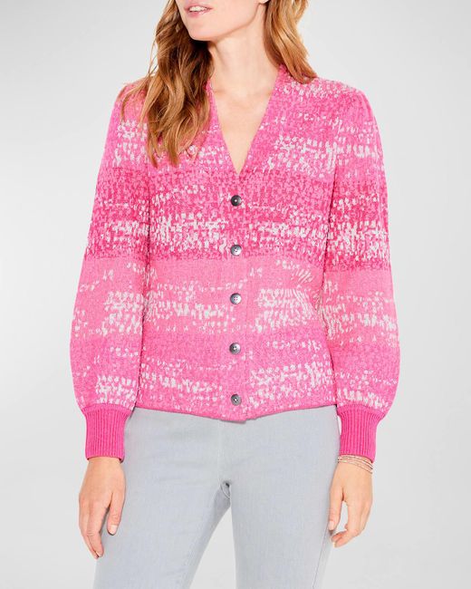 NIC+ZOE Plus Size Confetti Jacquardknit Cardigan in Pink Lyst