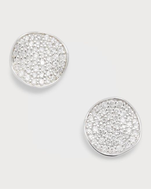 Ippolita Metallic Flower Stud Earrings In Sterling Silver With Diamonds