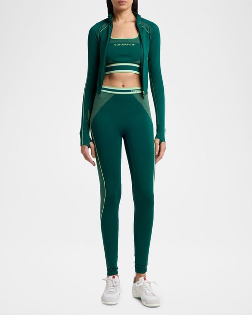 Casablanca Green Seamless Zip-Front Jacket