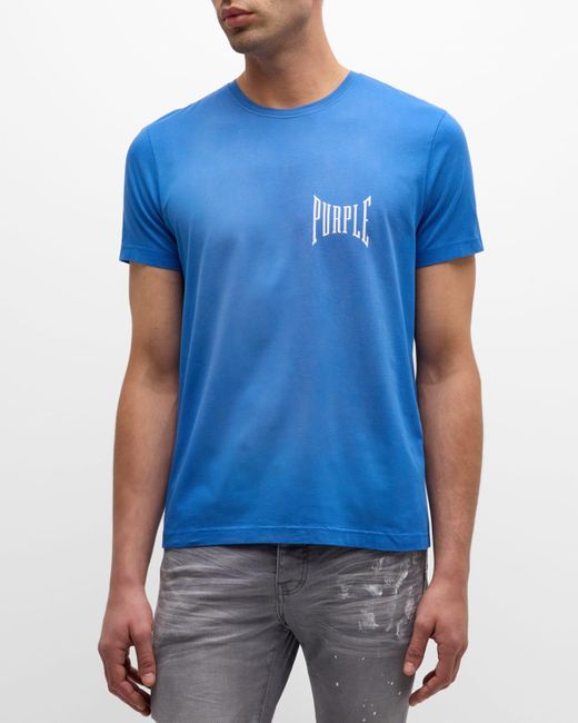 Purple Blue Clean Jersey Logo T-shirt for men