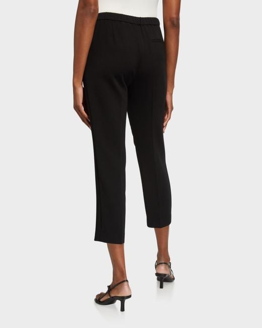 Theory Black Treeca Cropped Pull-On Pants