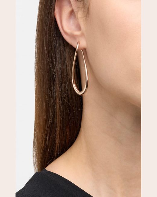 Lisa Nik Metallic Golden Dreams 18K Rose Curved Hoop Earrings