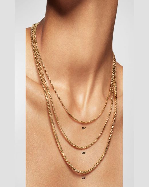 David Yurman White Dy Madison Three-ring Chain Necklace In 18k Gold, 20"