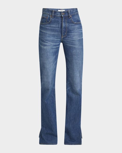 Chloé Blue Denim Bootcut-Leg Split-Hem Pants