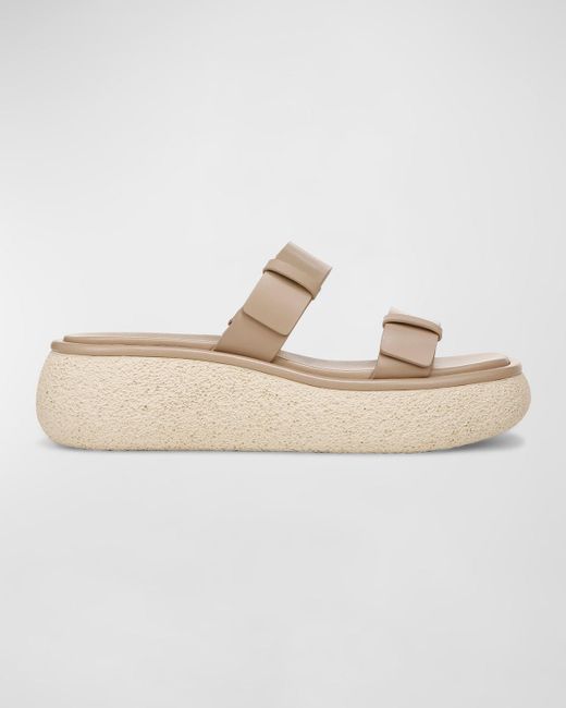 Vince White Lagos Leather Dual-strap Platform Sandals