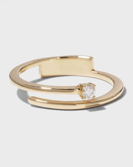 Lana Jewelry White 14k Solo Diamond Double-band Ring