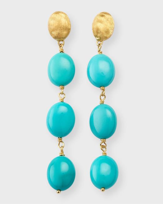 Marco Bicego Blue 18k Yellow Gold Siviglia Turquoise Drop Earrings