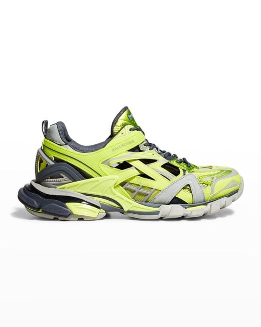 Balenciaga Track 2 Metallic Caged Trainer Sneakers in Green for Men | Lyst