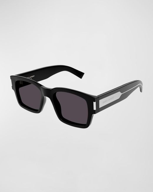 Saint Laurent Black Sl 617 Acetate Rectangle Sunglasses for men