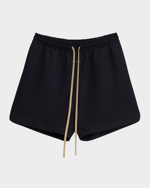 Fear Of God Black Contrast-Drawstring Wool Shorts for men