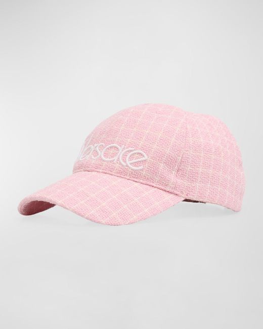Versace Pink Vintage-Style Logo Wool-Blend Baseball Hat