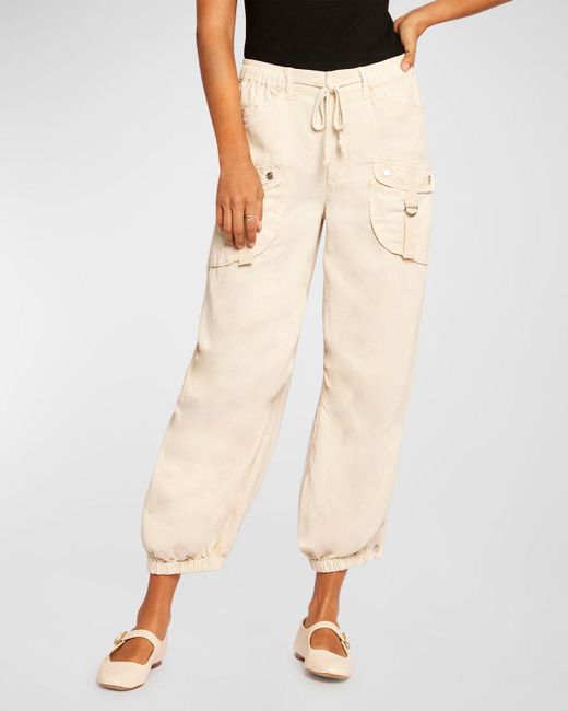 Current/Elliott Natural The Upright Cropped Cargo Joggers