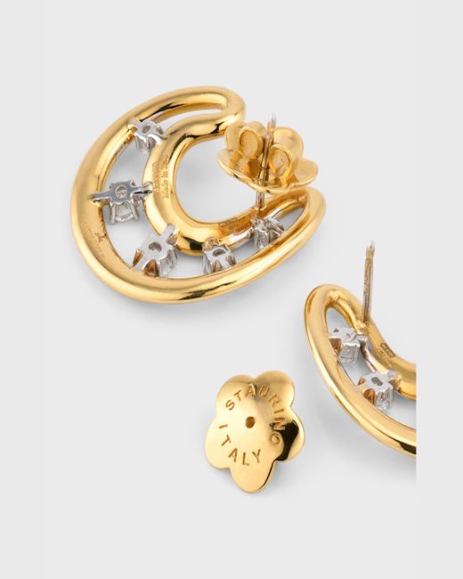 Staurino Metallic 18k Yellow Gold Allegra Earrings With Diamonds