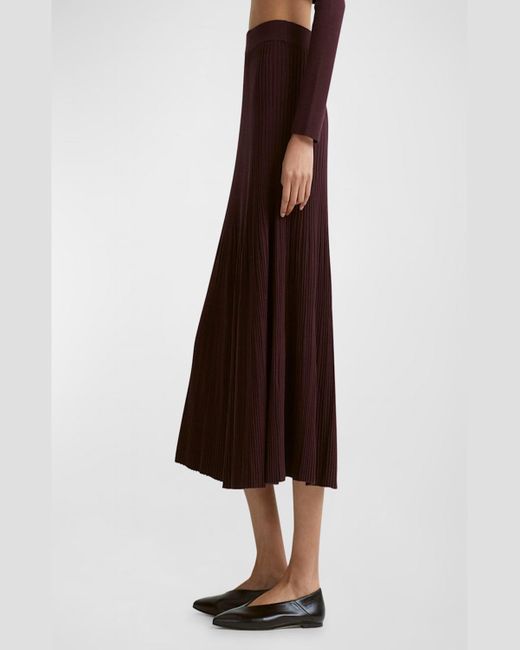 Altuzarra Brown Ireene Pleated Knit Midi Skirt