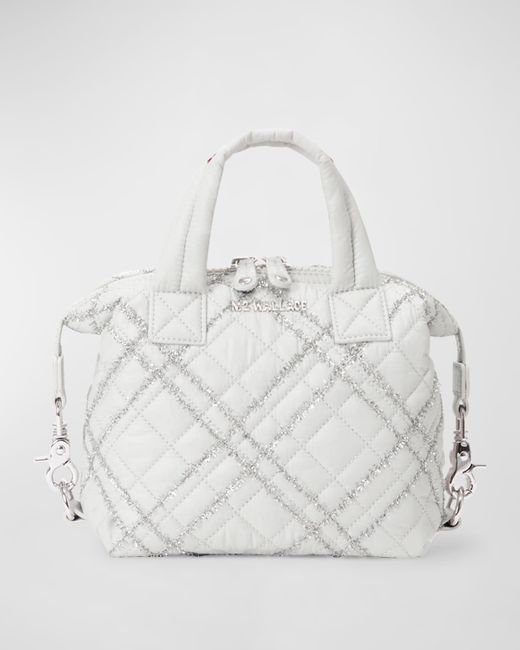 MZ Wallace White Sutton Micro Quilted Top-Handle Bag