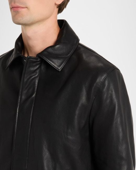 Jonathan Simkhai Black Apos;S Landon Collared Leather Jacket for men