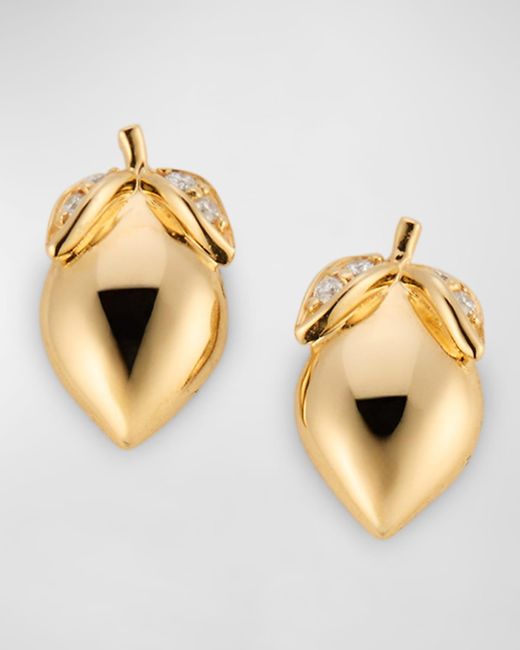 Sorellina Metallic 18K Lemon Stud Earrings With Gh-Si Diamonds