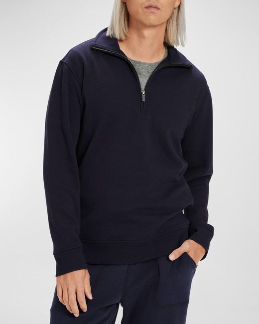 Ugg Blue Zeke Fleece Quarter-zip Sweater for men