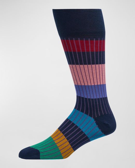 Paul Smith Blue Errol Stripe Crew Socks for men