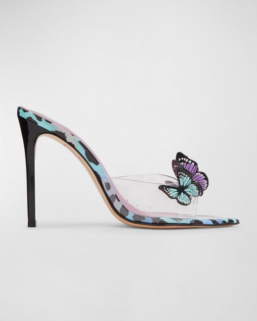 Sophia Webster Metallic Vanessa Butterfly Slide Mule Sandals