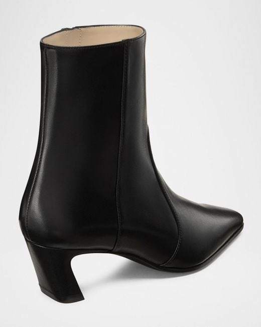Stuart Weitzman Black 50Mm Stassi Leather Zip Booties
