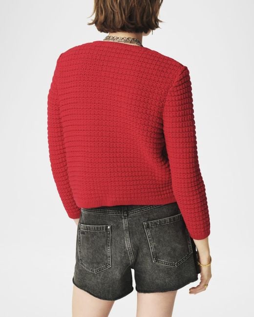 Ba&sh Red Gaspard Cardigan
