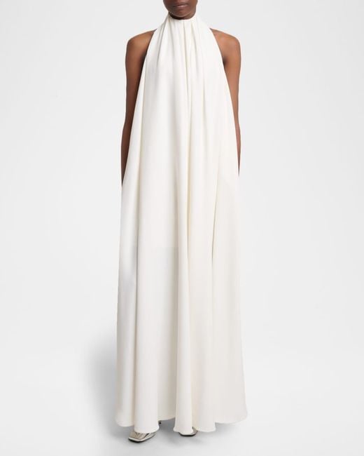 Givenchy White Draped Crepe Gown