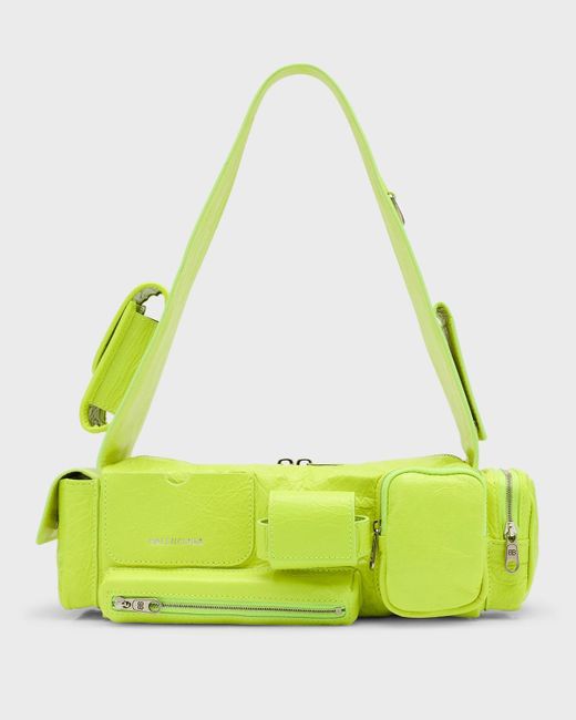 Balenciaga Yellow Superbusy Xs Sling Zip Shoulder Bag