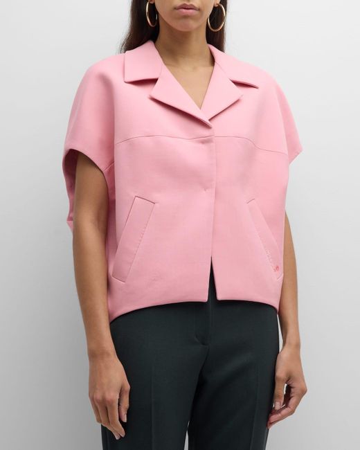 Marni Pink Stitched Short-Sleeve Round Jacket