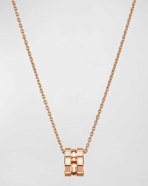 Chopard White Ice Cube 18k Rose Gold Large Pendant Necklace
