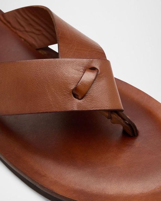 Paul Stuart Brown Apos;S Damascus Leather Flip-Flops for men