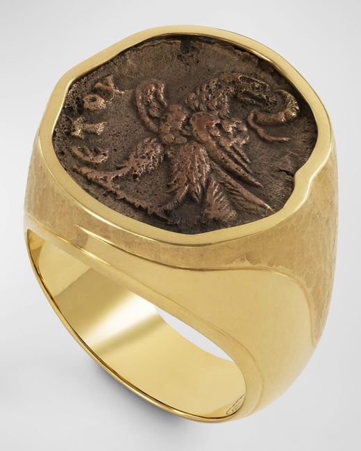 Jorge Adeler Metallic 18K Roman Eagle Coin Ring for men