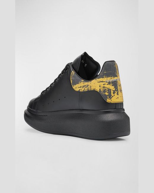 Alexander McQueen Black Oversized Suede And Leather Low-top Sneakers for men