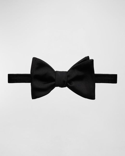 Eton of Sweden Black Self-tie Silk Bow Tie for men