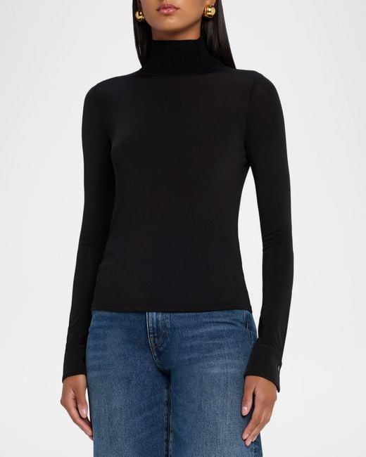 A.L.C. Black Elyse Turtleneck Top