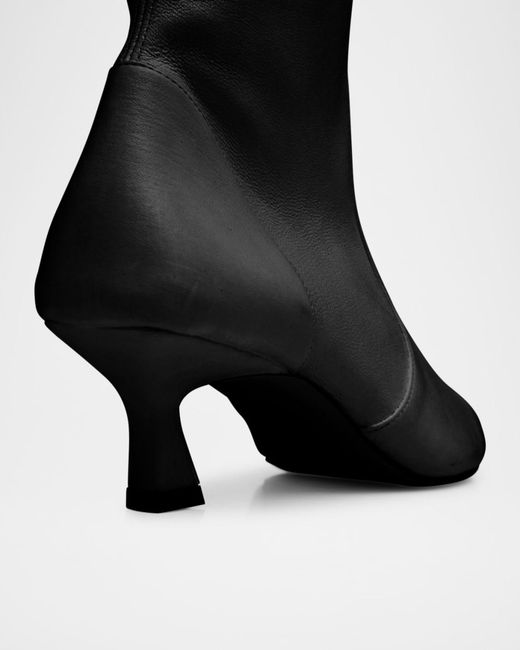 Stuart Weitzman Black 50Mm Vinnie Stretch Leather Booties