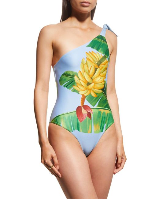 FARM Rio Fresh Bananas Asymmetric One piece Swimsuit In Green Lyst