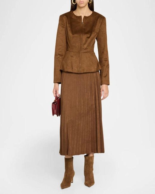 MILLY Brown Reina Peplum Jacket