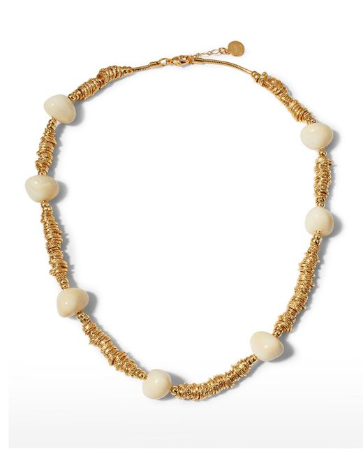 Gas Bijoux Metallic Biba Necklace In Ivory