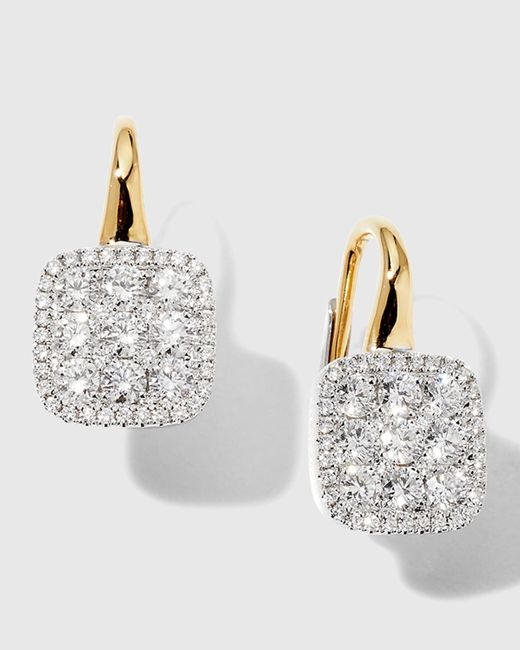 Frederic Sage Metallic Medium Firenze Ii Diamond Cushion Earrings